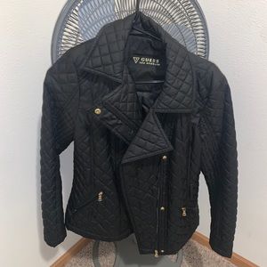 GUESS COAT BLACK WITH GOLD DETAILS
